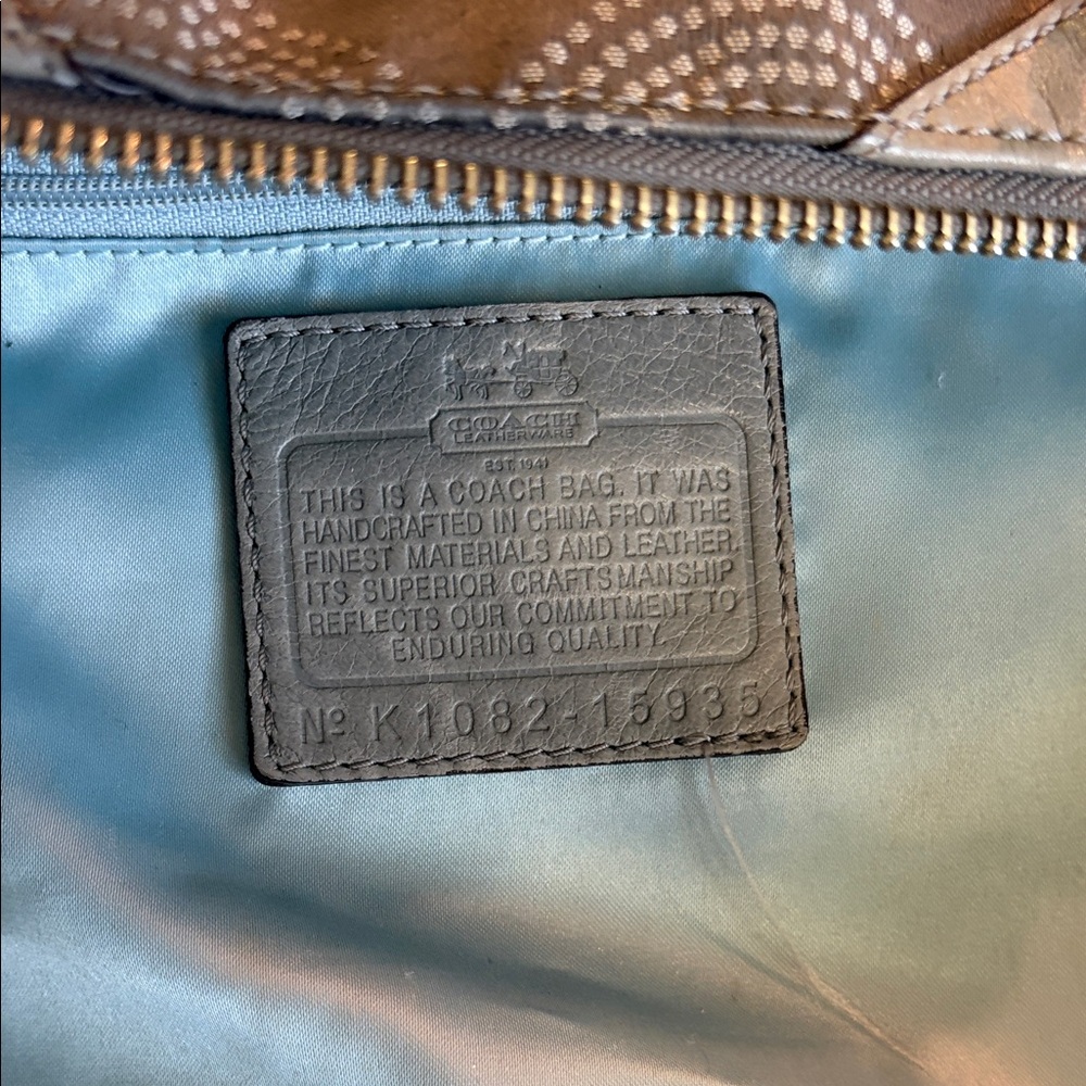 COACH Madison Dotted Op Art Sophia Satchel with Removable Strap 14”x10”x3” - Picture 3 of 12